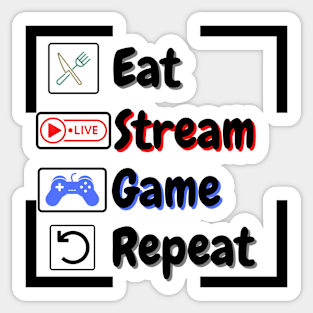 Eat stream game repeat Sticker